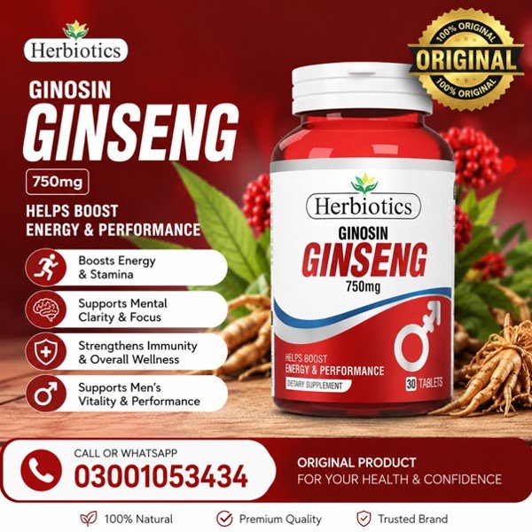 Herbiotics Ginosin Ginseng 750mg Tablets in Pakistan