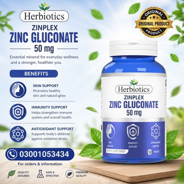 Herbiotics Zinplex Zinc Gluconate 50 mg Capsules in Pakistan