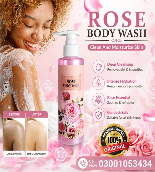 Large Capacity Rose Scented Shower Gel in Pakistan