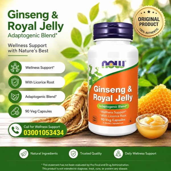 NOW Foods Ginseng & Royal Jelly Capsules in Pakistan