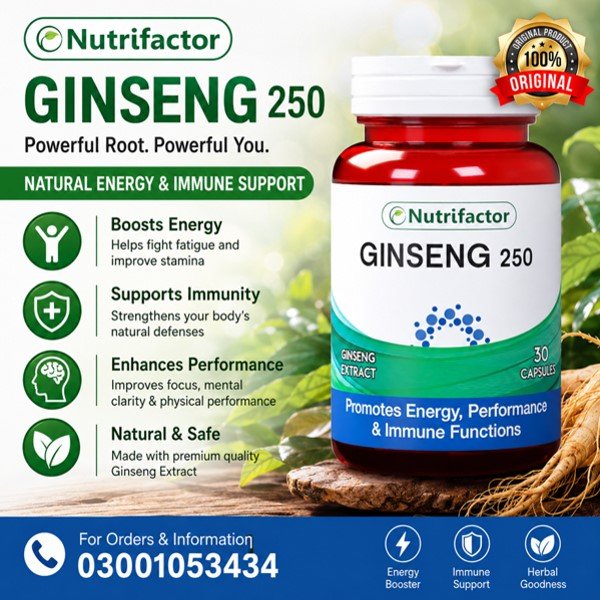 Nutrifactor Ginseng 250 Capsules in Pakistan