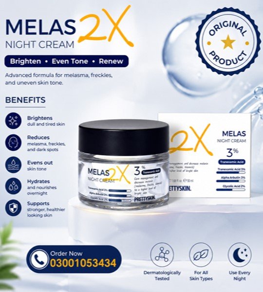 Prettyskin Melas 2X Night Cream in Pakistan