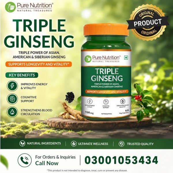 Pure Nutrition Triple Ginseng Capsules in Pakistan