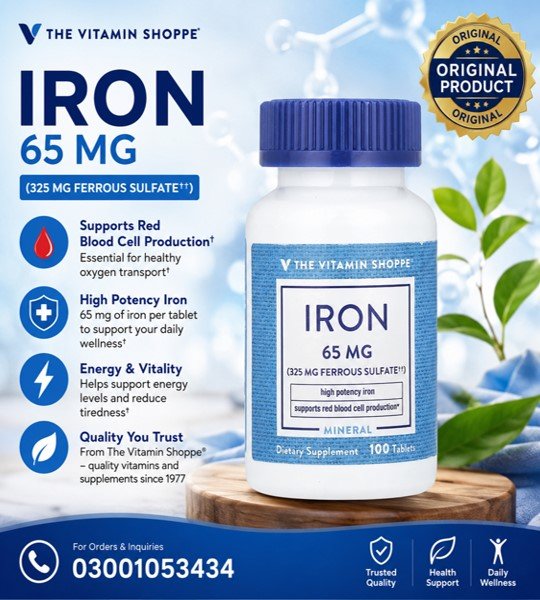 The Vitamin Shoppe Iron 65mg Tablets in Pakistan