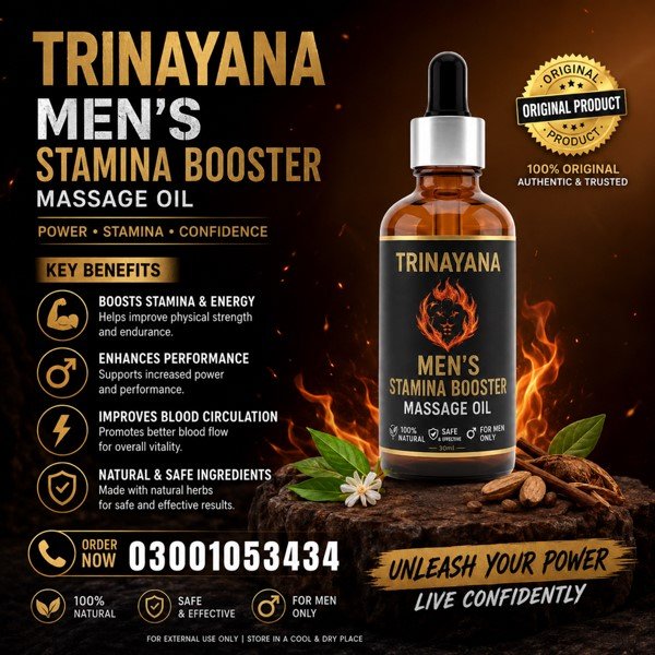 Trinayana Men's Stamina Booster Massage Oil in Pakistan