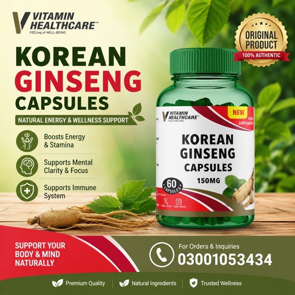 Vitamin Health Korean Ginseng Capsules in Pakistan